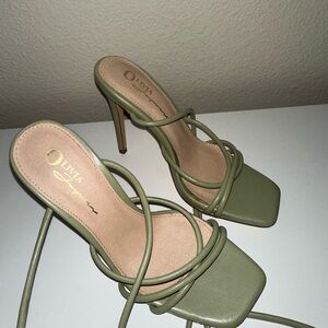 Green Strappy Heels